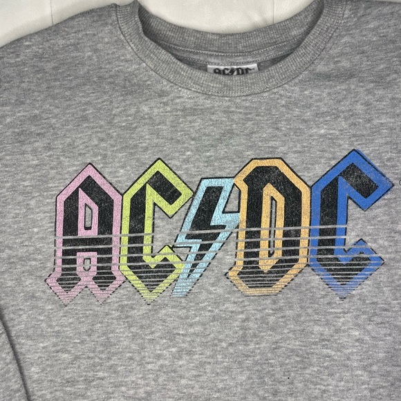 Girls' AC/DC Cropped Crewneck Sweatshirt - art class™ Gray - Picture 2 of 5